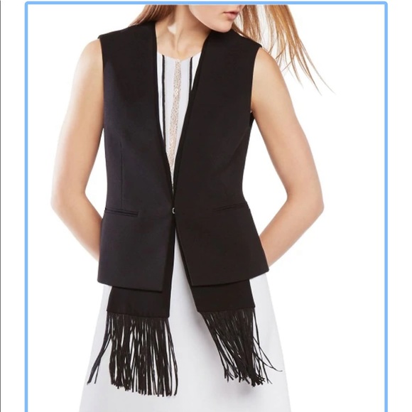 BCBG JARED FRINGE SCARF VEST - Picture 1 of 7